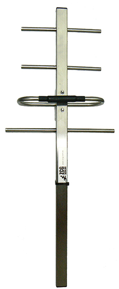 UHF 4 element square boom scaled Yagi, stainless steel, 520-700MHz, specify 20MHz, 7.5dBd – 620mm
